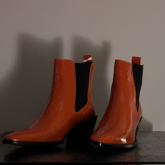 Tommy Hilfiger Shoes - Tommy Hilfiger Orange Ankle Boots with Gold Hardware